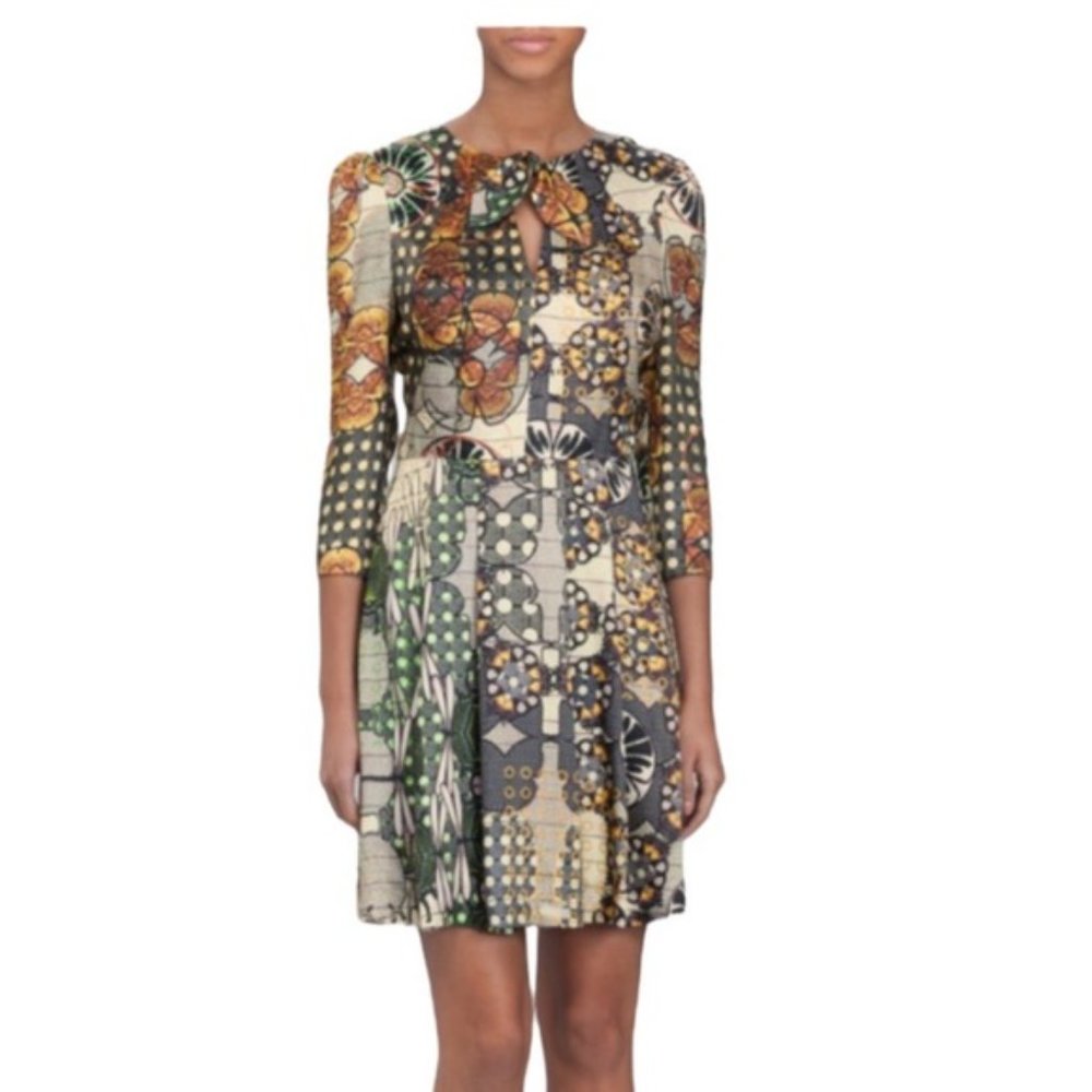 Other Stories African Mood Dress Multicolour A  Line 3 4 Sleeve Size
